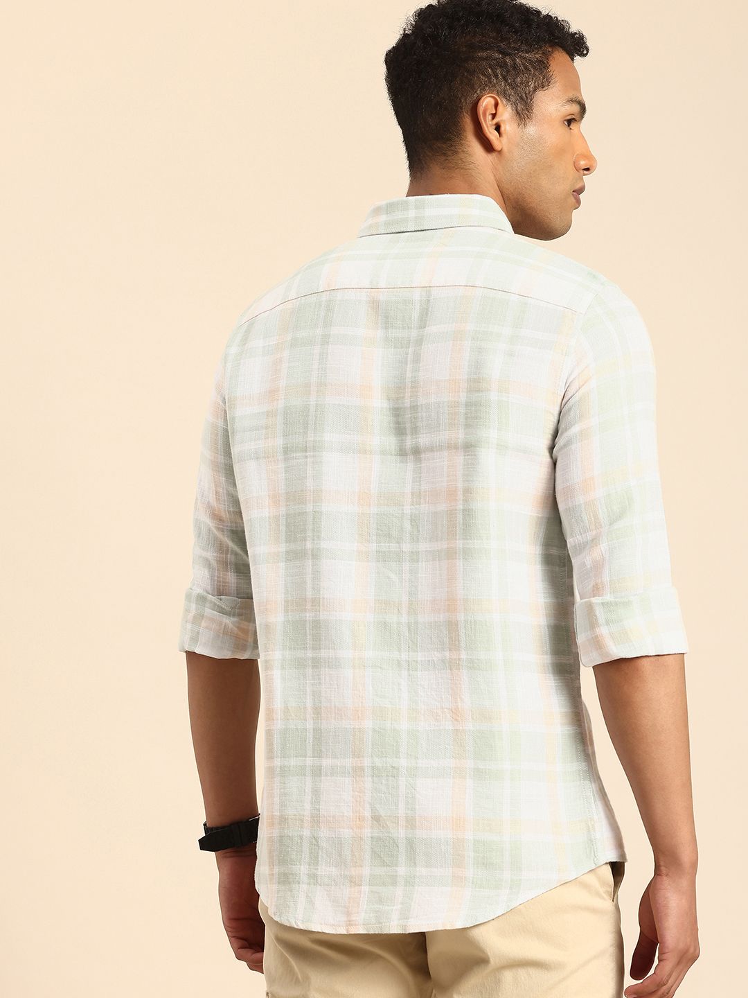 Being Human Pure Cotton Slim Fit Checked Casual Shirt
