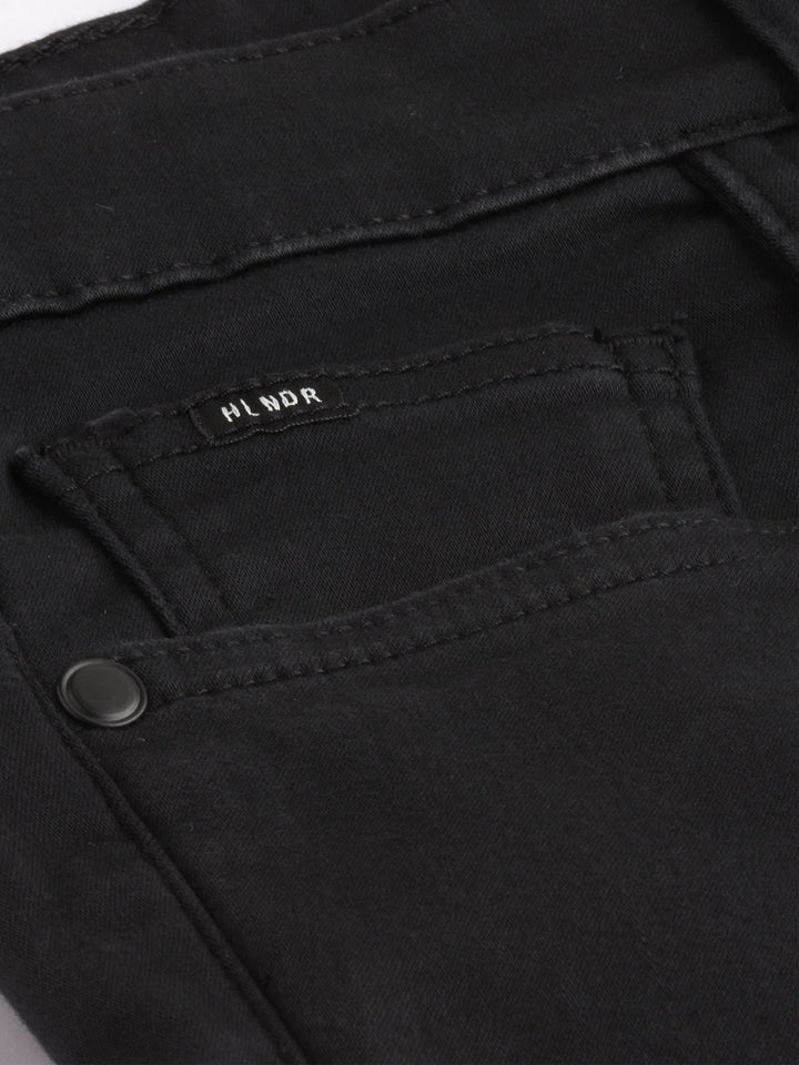 Highlander Men Black Tapered Fit Mid-Rise Clean Look Jeans Regingable