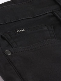 Highlander Men Black Tapered Fit Mid-Rise Clean Look Jeans Regingable