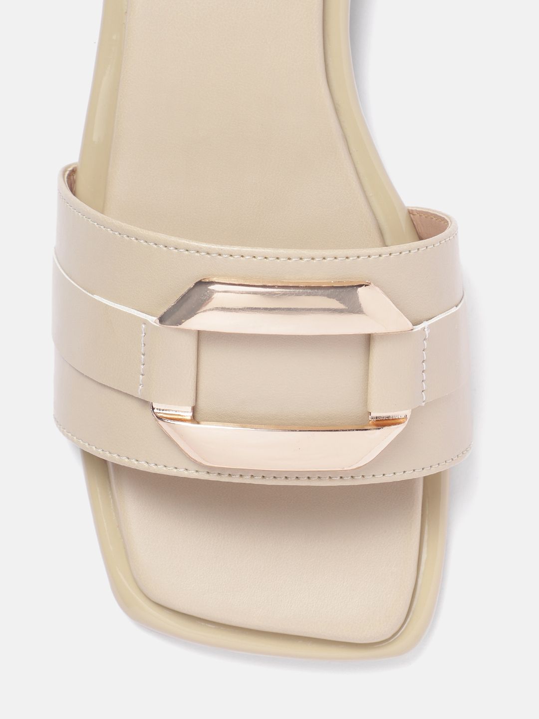 Lino Perros Metallic Detail Open Toe Flats