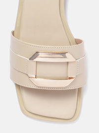 Lino Perros Metallic Detail Open Toe Flats