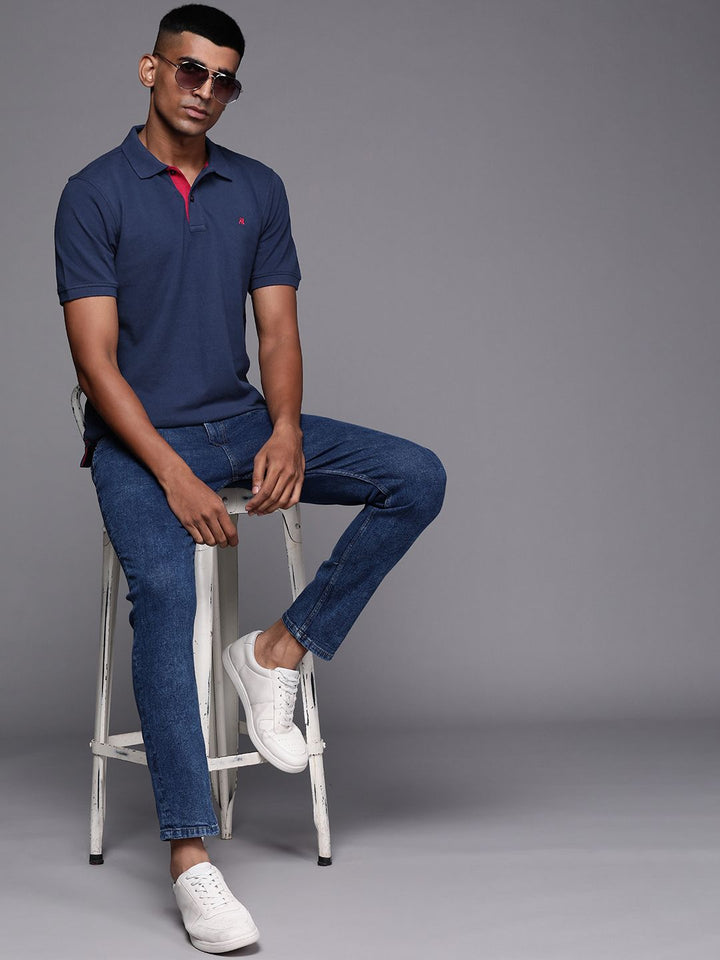 Raymond Men Solid Polo Collar Pure Cotton T-shirt