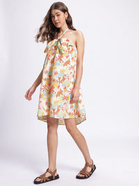 DressBerry Summer Breeze Floral Print Bow-Detail Sheath Dress