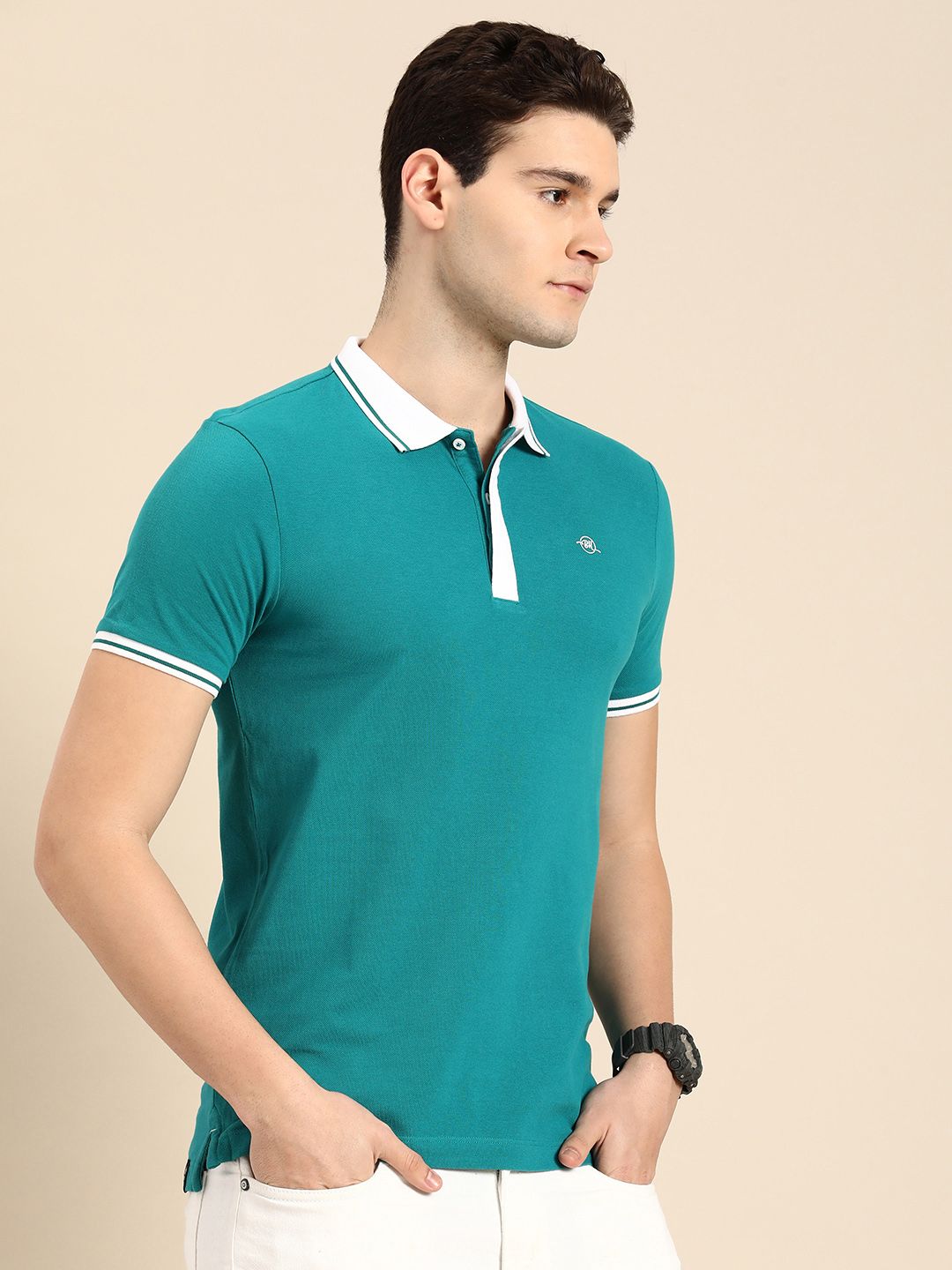Being Human Men Polo Collar Pure Cotton T-shirt