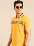 Being Human Striped Polo Collar Pure Cotton T-shirt