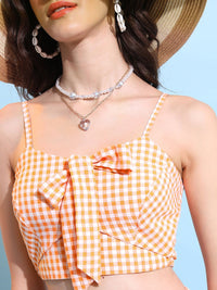 Tokyo Talkies Checked Cut Out Crop Fitted Top With Maxi Skirt