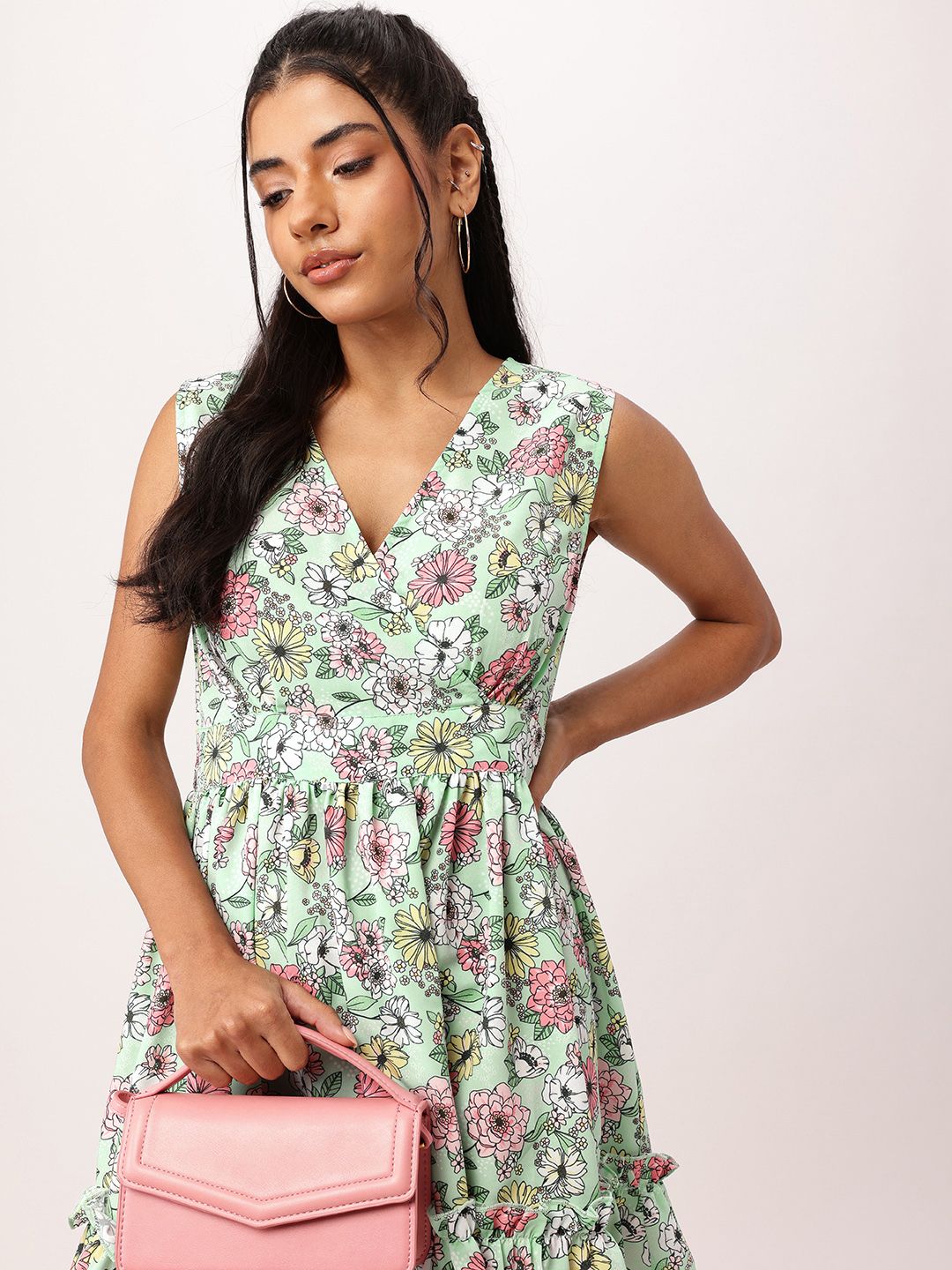DressBerry Flaunt Your Floral Fetish A-Line Gathers Mini Dress