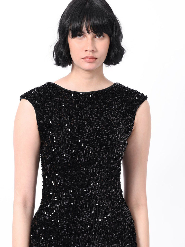 RAREISM Embellished Sequined Sheath Dress