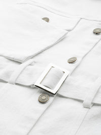 SASSAFRAS Women White Solid Tailored Jacket