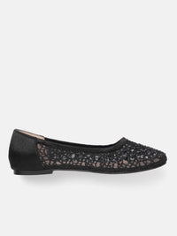 Lino Perros Women Woven Design Embellished Ballerinas