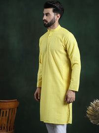 SOJANYA Ethnic Motifs Embroidered Mandarin Collar Thread Work Cotton Straight Kurta