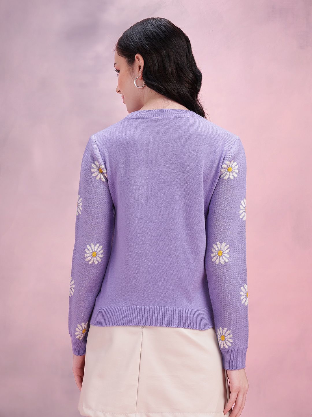 DressBerry Women Floral Acrylic Pullover