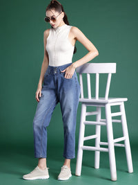 DressBerry Women Boyfriend Fit High-Rise Light Fade Stretchable Jeans