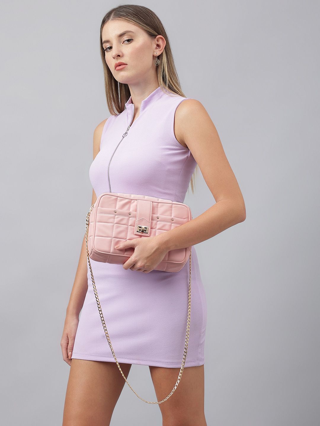 Berrylush Textured Structured Handheld Bag with Quilted