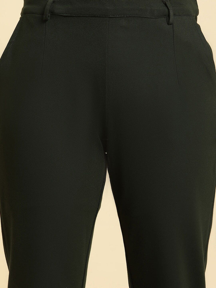 W Women Plain Slim Fit Cropped Regular Trousers