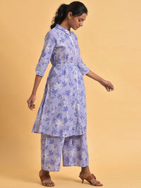 W Floral Printed Pure Cotton Kurta with Palazzos
