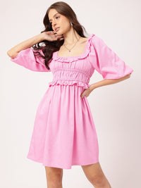 DressBerry Girlboss Glam Smocked A-Line Mini Dress