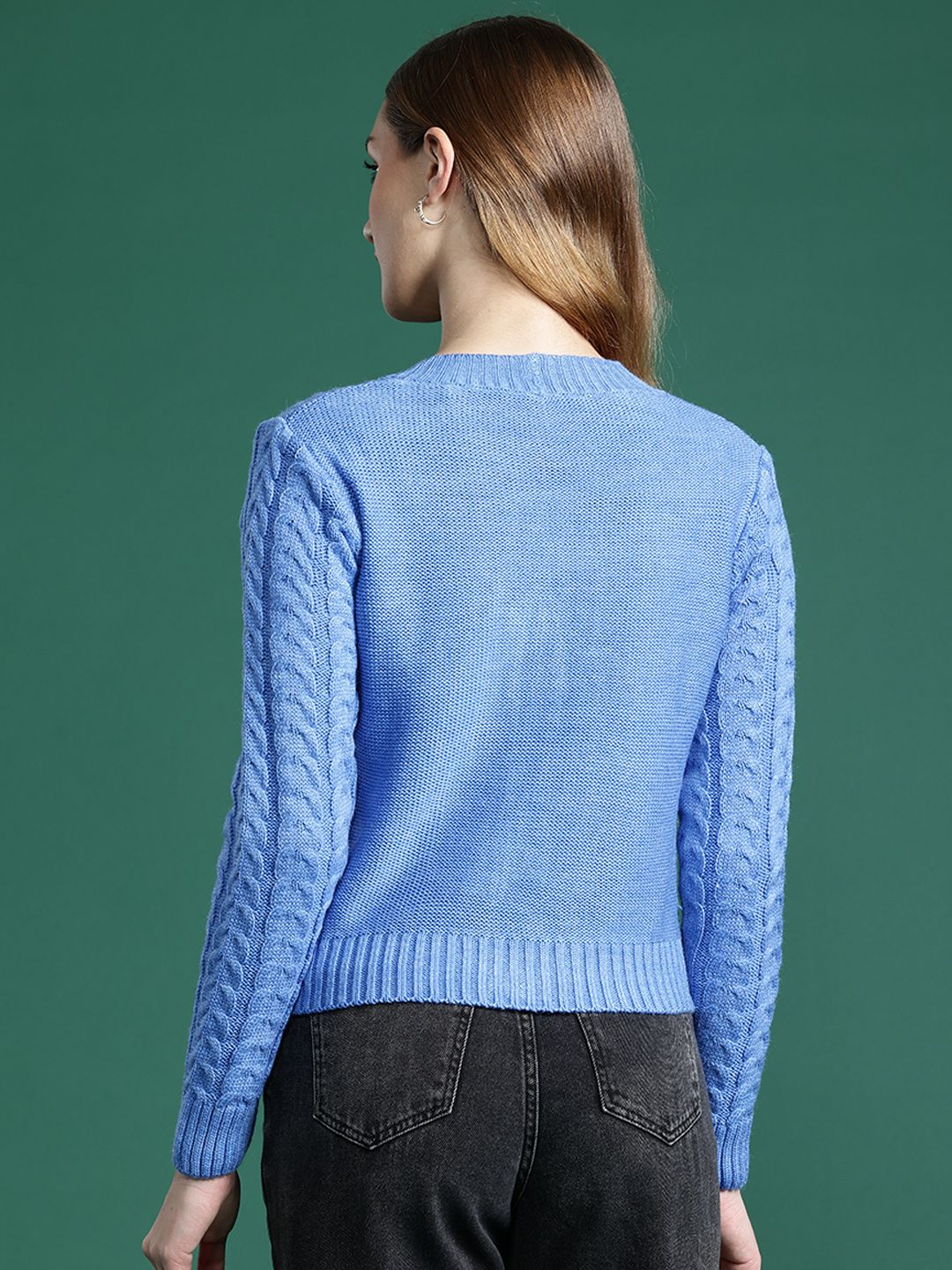 DressBerry Cable Knit Cardigan with Knitted Inner Crop Top
