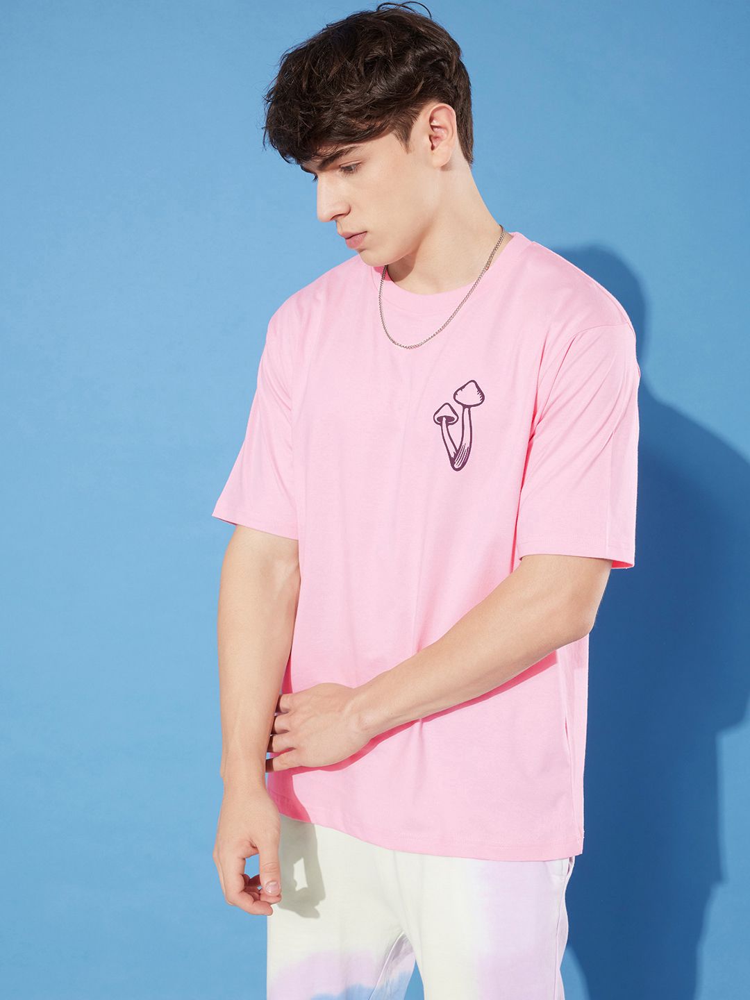 Difference of Opinion Men Pure Cotton Printed Oversized T-shirt