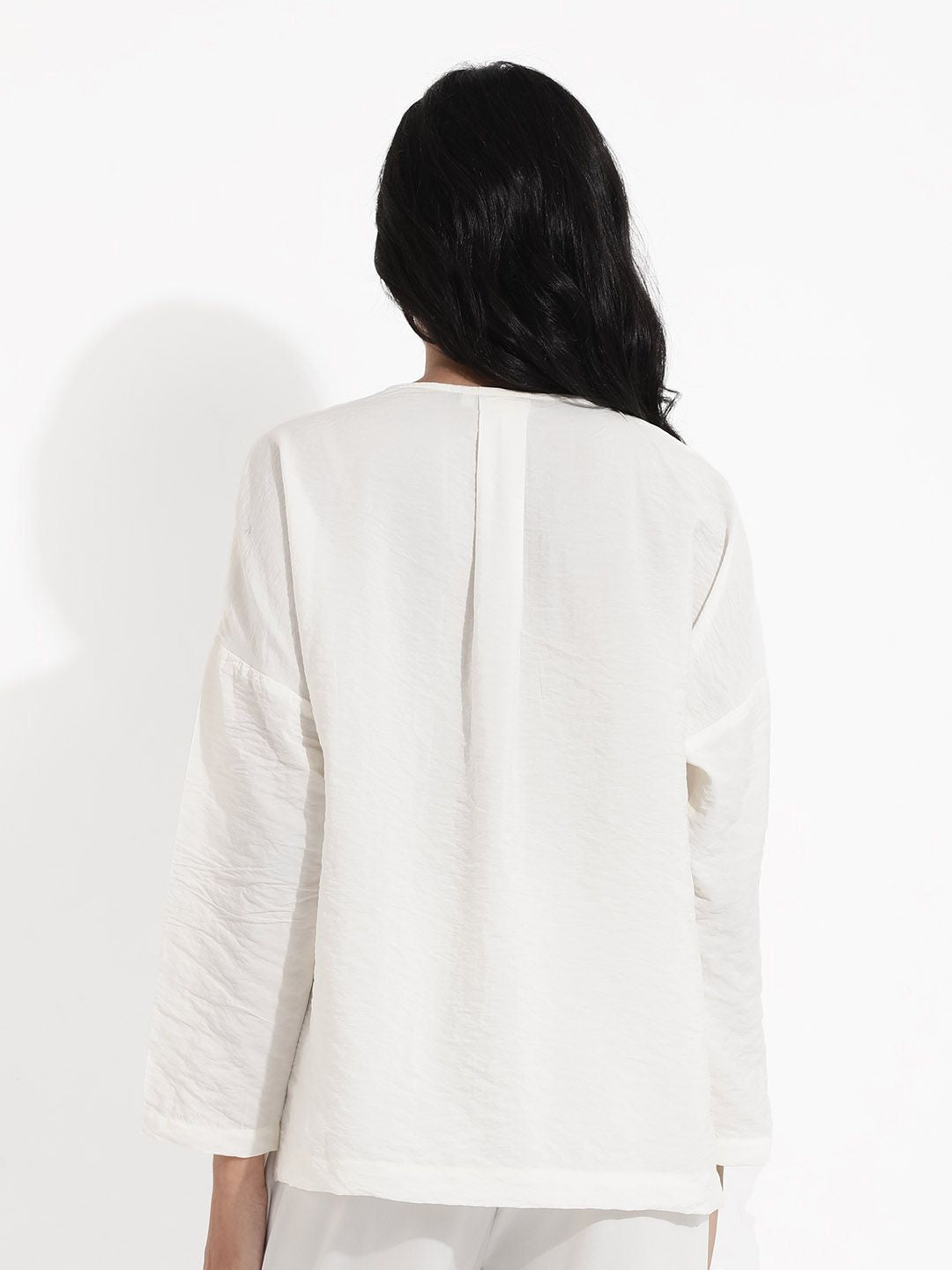 Rareism Shirt Collar Lengan Panjang Kapas Separa