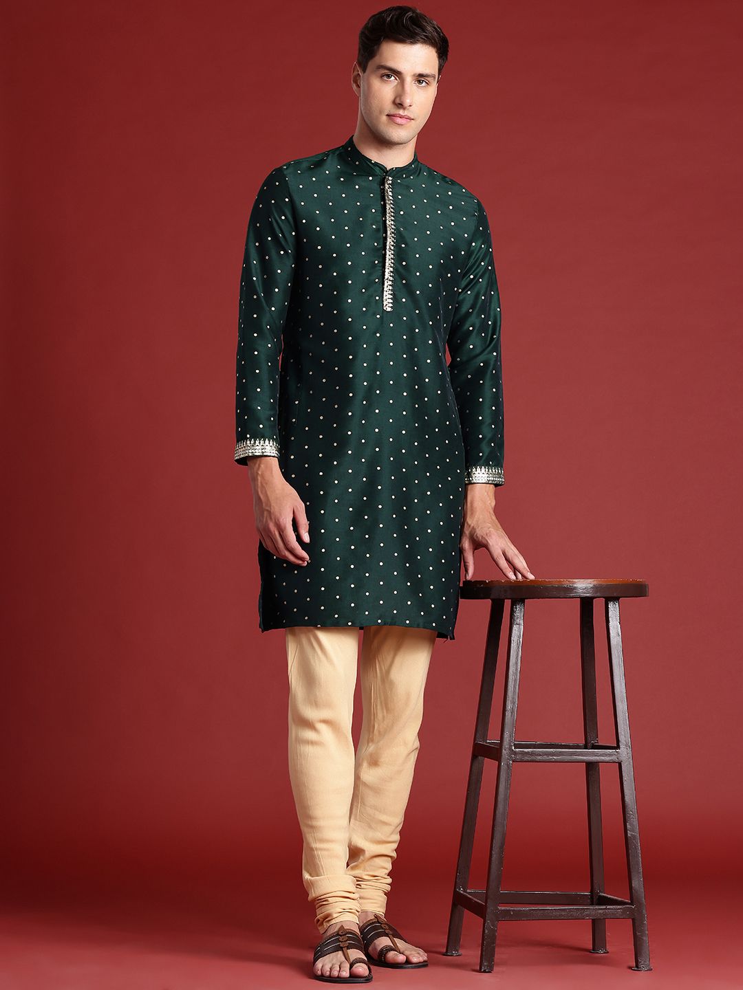 Anouk Men Ethnic Motifs Printed Regular Kurta with Churidar