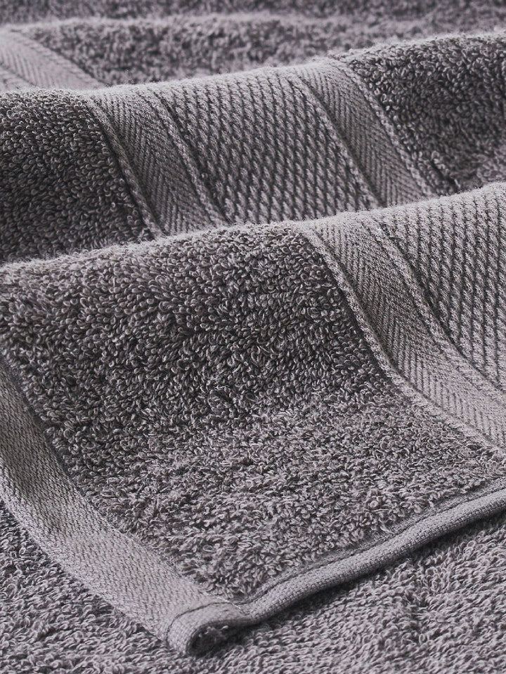 MYTRIDENT Charcoal Grey 2 Pcs Solid 500 GSM Bath Towel Set