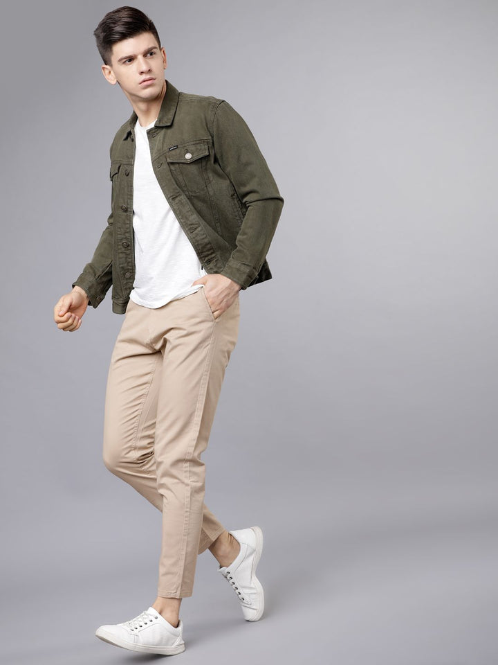 HIGHLANDER Men Beige Tapered Fit Chinos
