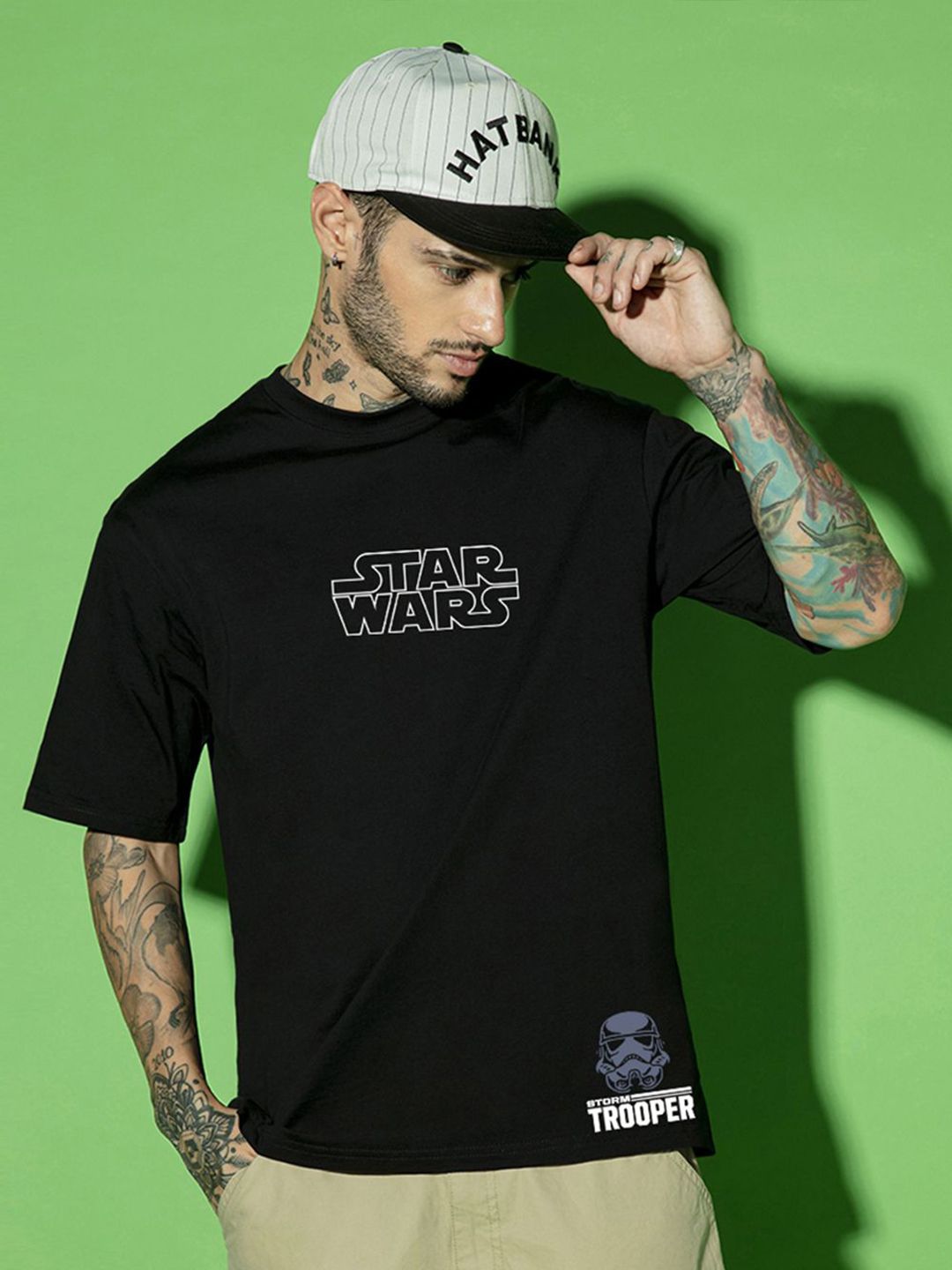 Bewakoof Men Graphic Star Wars Printed Cotton Oversized T-shirt