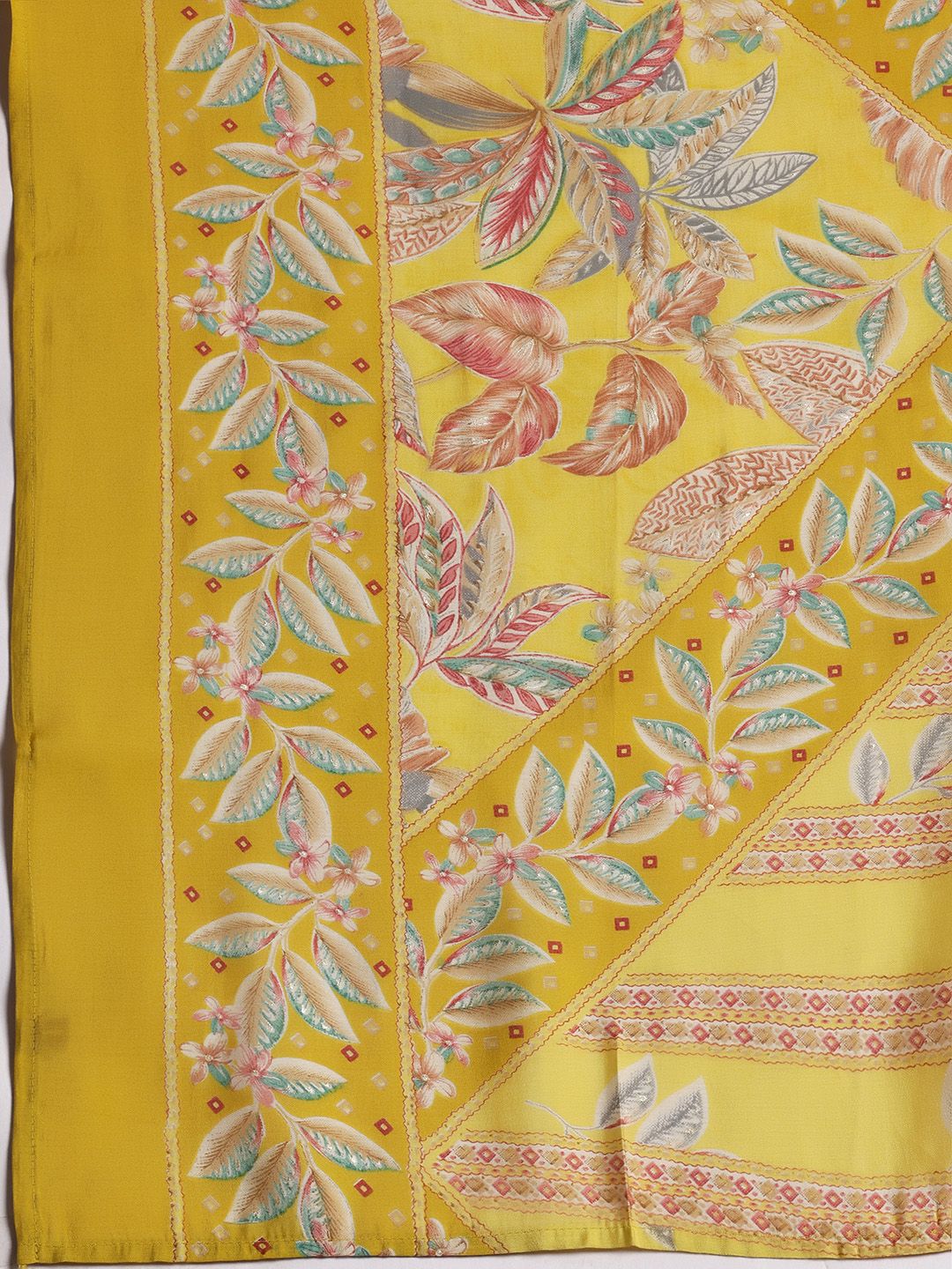 Libas Floral Printed Empire Gotta Patti Kurta with Palazzos & Dupatta