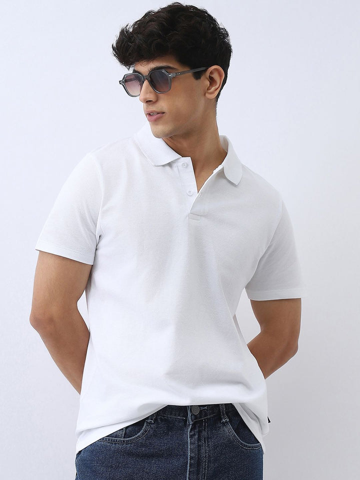 Urbano Fashion Men Solid Regular Fit Half Sleeve Cotton Polo T-Shirt