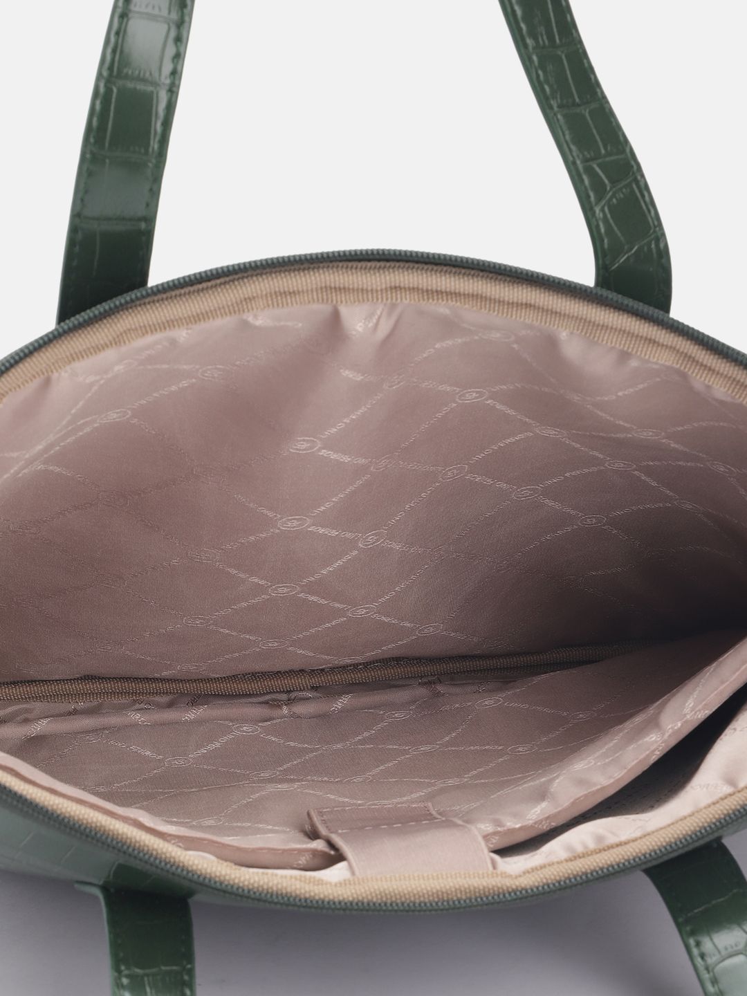 Lino Perros Women Croc Textured Structured Laptop Bag-16 Inches