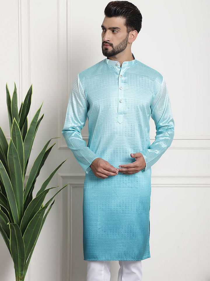 SOJANYA Kurta Lurus Tenunan Etnik Cotton Silk