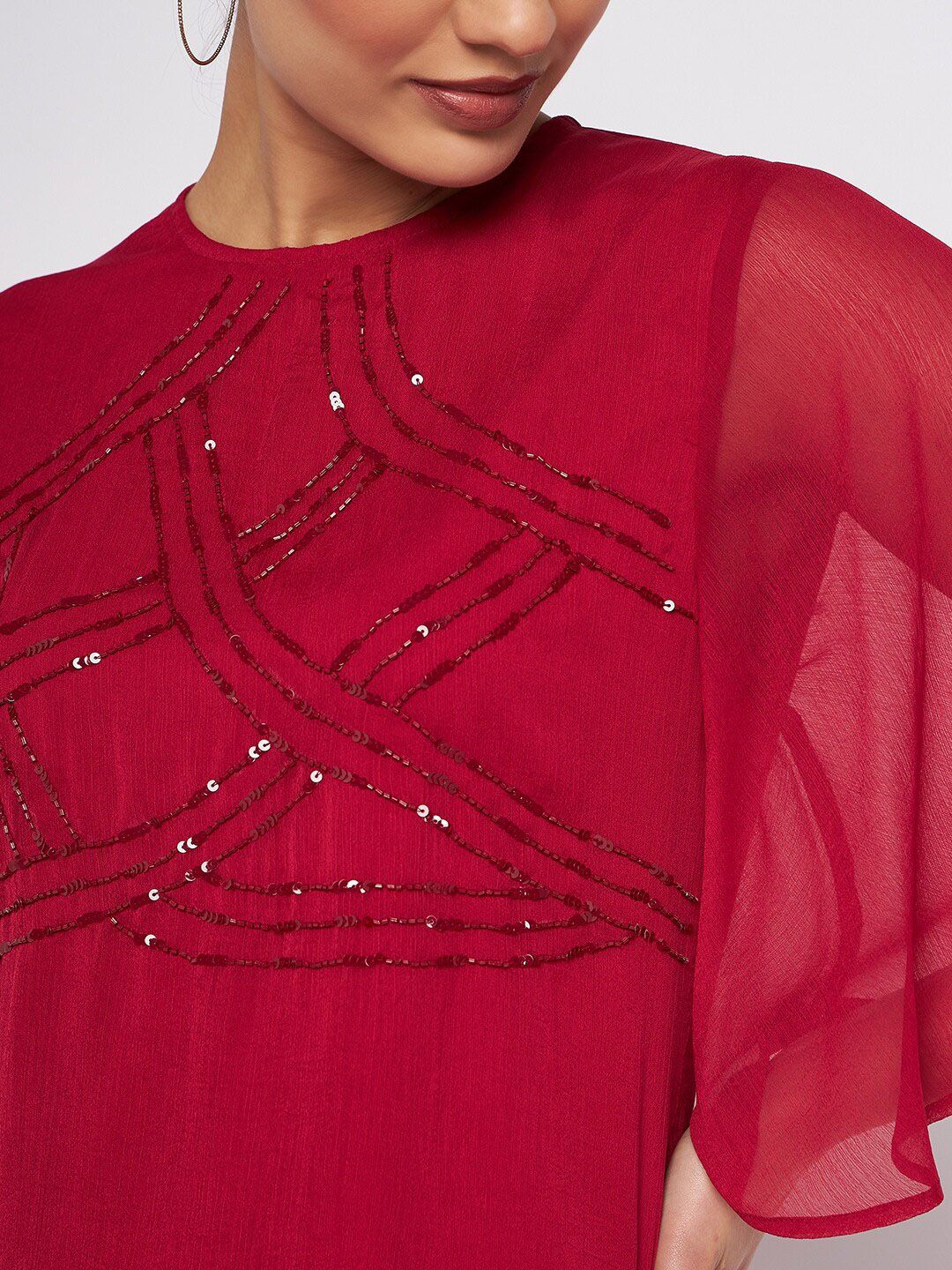 Antheaa Embellished Top & Palazzos Co-Ords Set