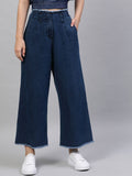 STREET 9 Women Blue Flared Faded Parallel Trousers
