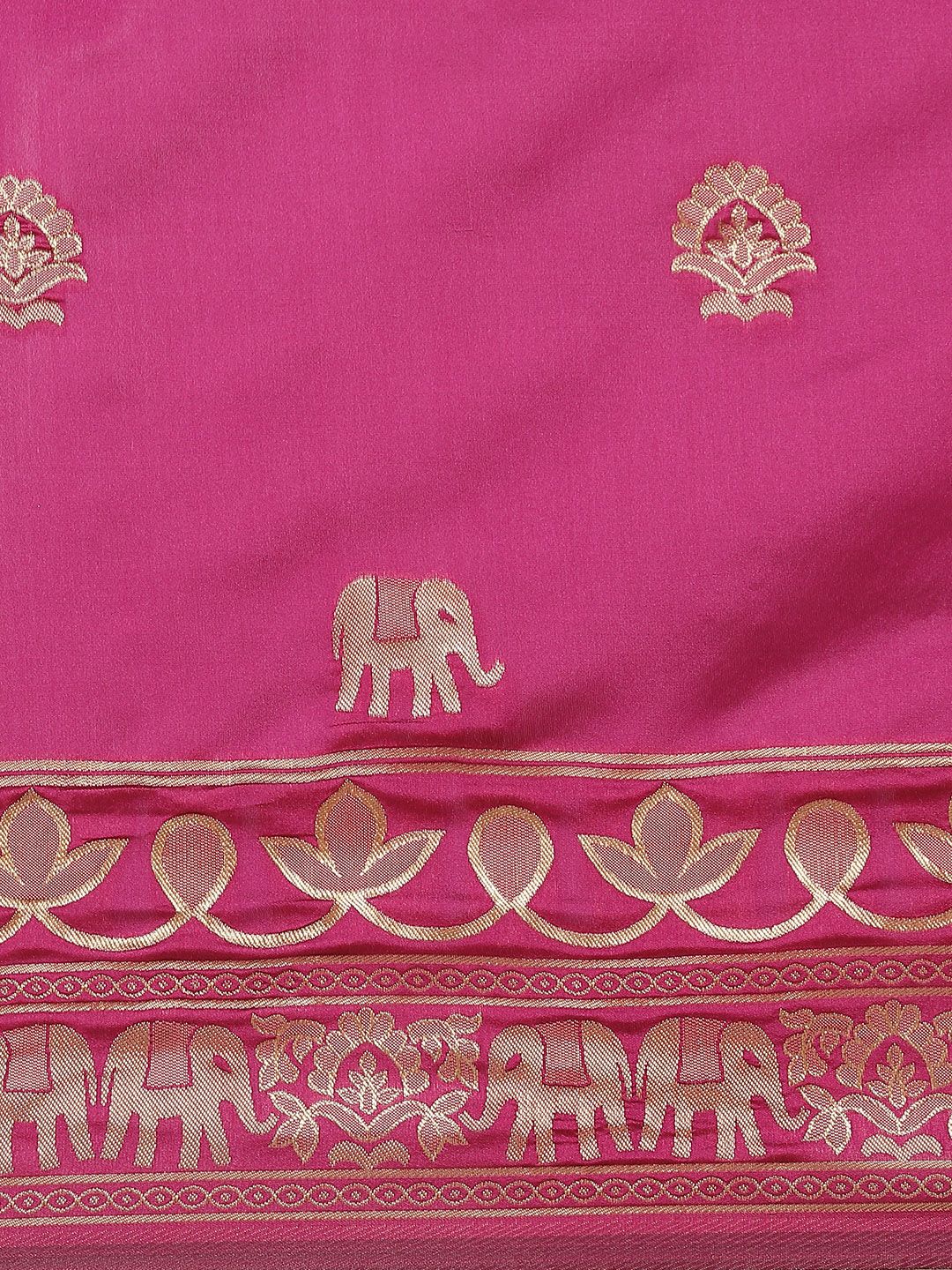 Saree mall Magenta & Golden Woven Design Banarasi Saree