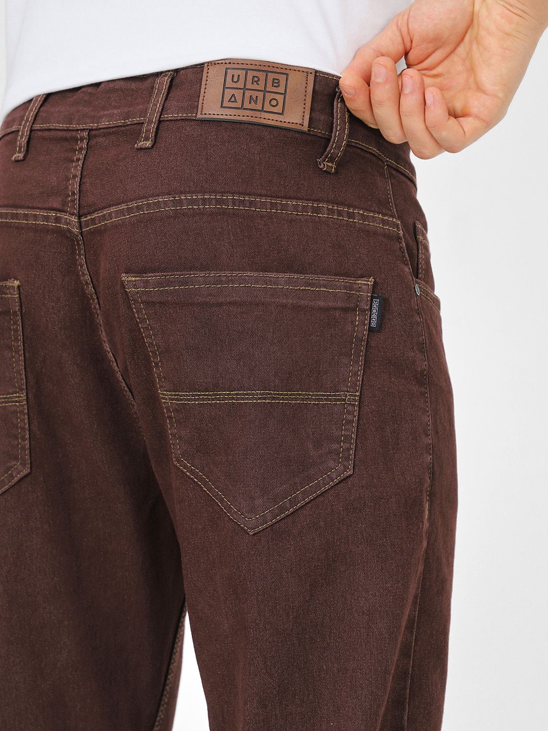 Urbano Fashion Men Brown Slim Fit Mid-Rise Clean Look Stretchable Jeans