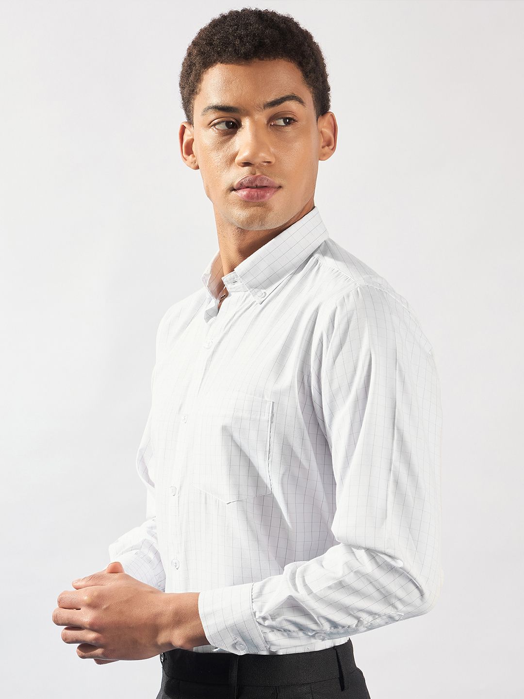 DENNISON Smart Micro Checks Regular Fit Formal Shirt