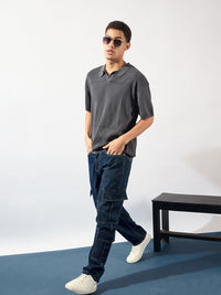 DENNISON Oversized Polo Collar Knitted T-Shirt