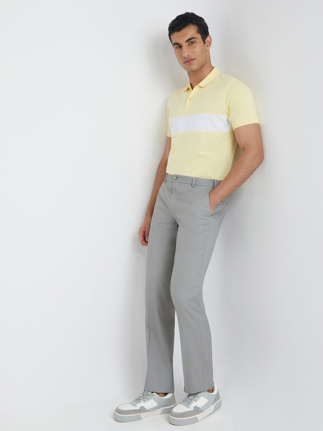 Park Avenue Cotton Rich Striped Polo Collar Slim Fit T-shirt