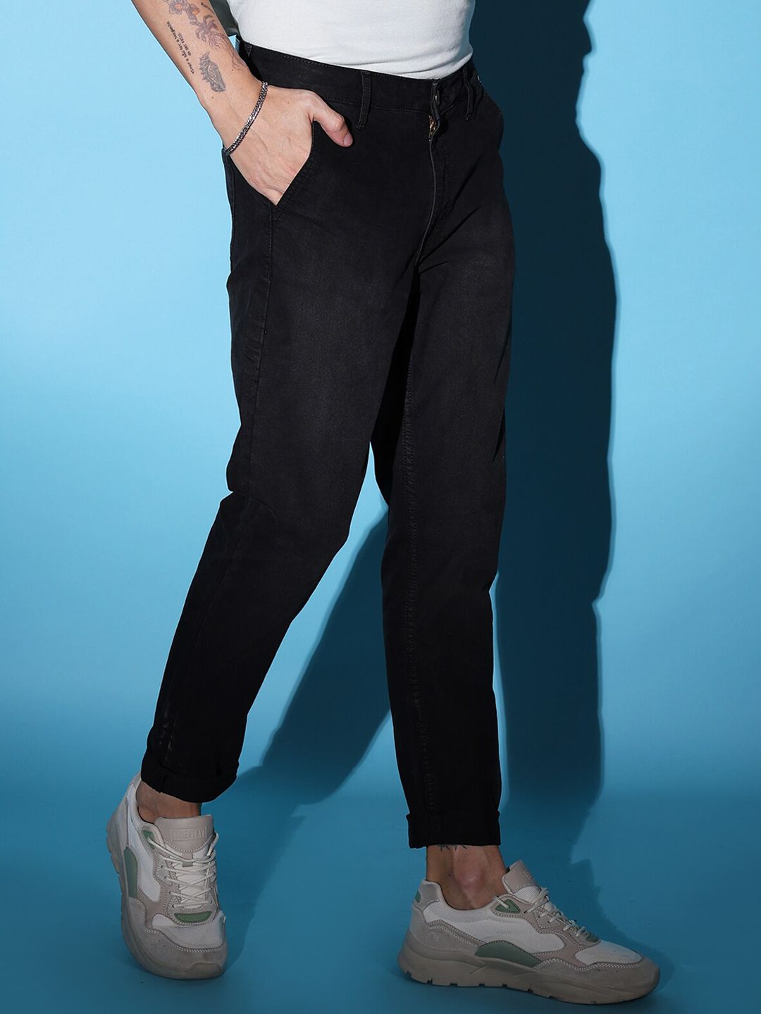 The Indian Garage Co Men Mid-Rise Slim Fit Clean Look Jeans