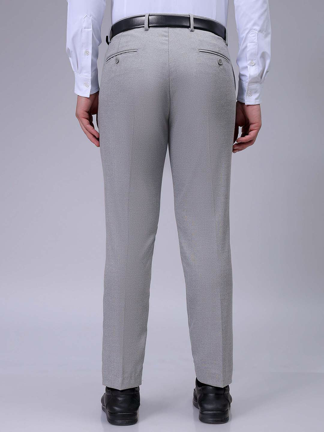 The Indian Garage Co. X Luxe Men Self-Checked Slim Fit Formal Trousers