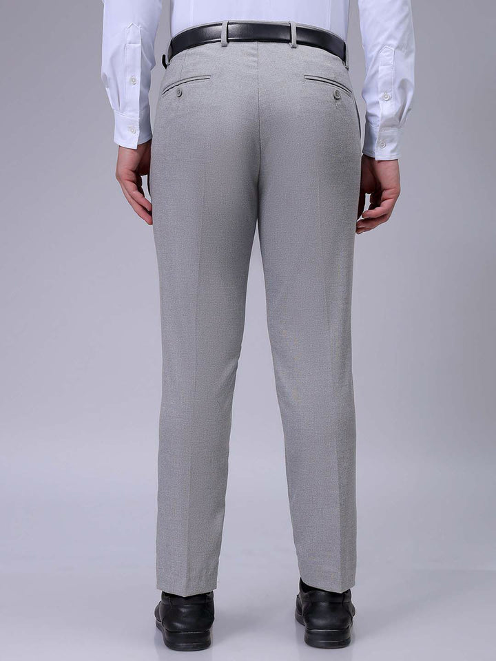 The Indian Garage Co. X Luxe Men Self-Checked Slim Fit Formal Trousers