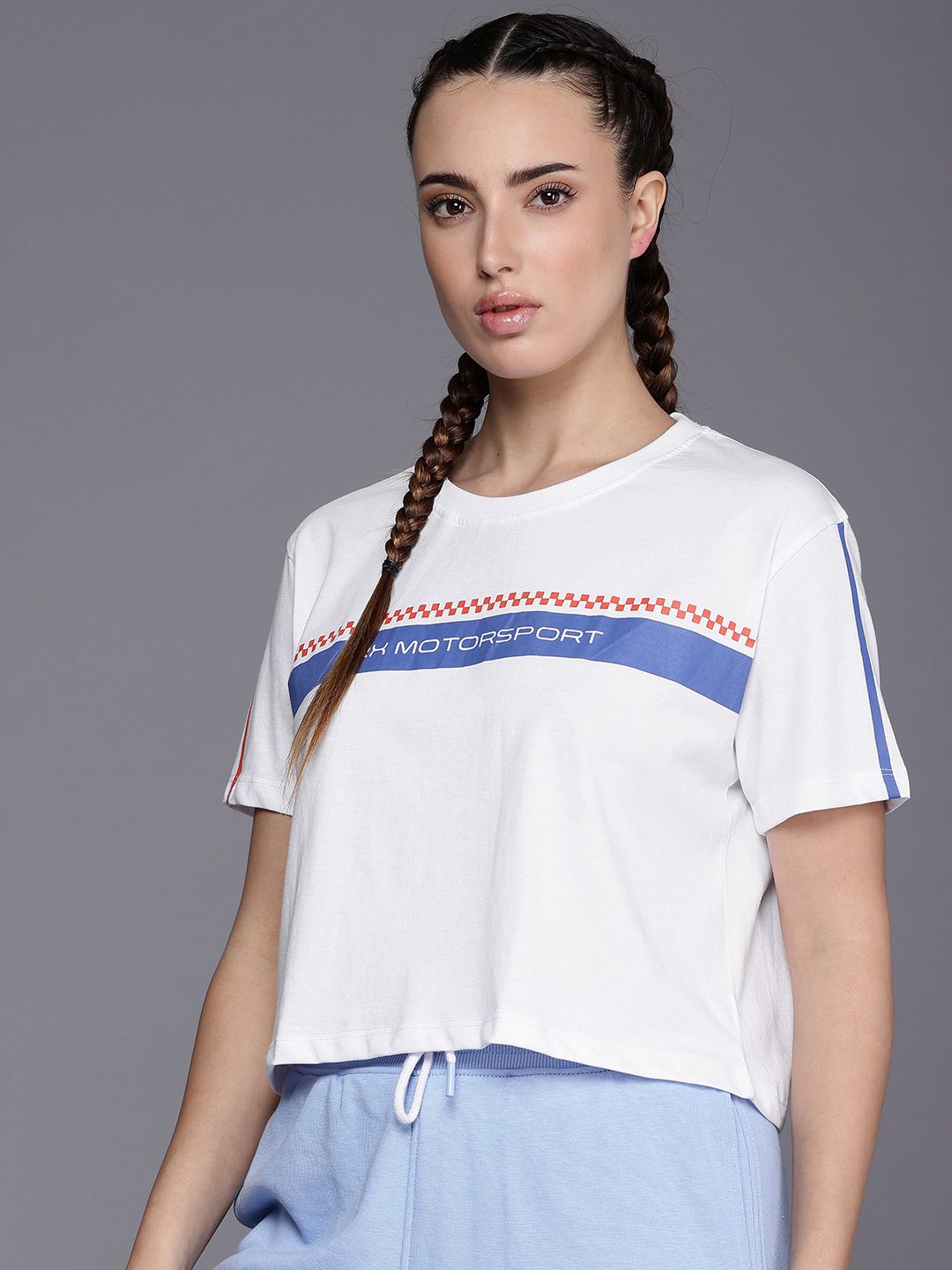 HRX by Hrithik Roshan HRXGT Brand Logo Printed Drop-Shoulder Lifestyle Relaxed Fit T-shirt
