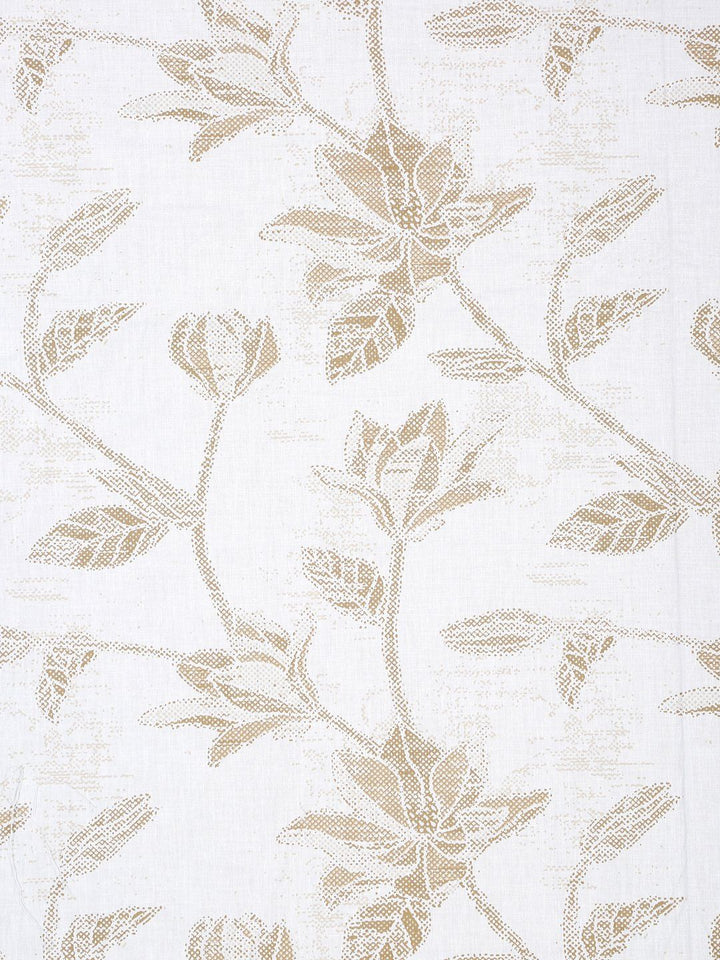 Myntra Elegant Homes White & Beige Floral 400 TC Bedsheet with 2 Pillow Covers