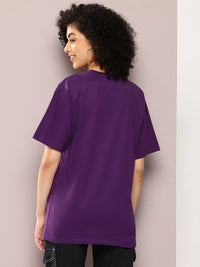 DILLINGER Women Graphic Printed Embossed Oversized T-shirt