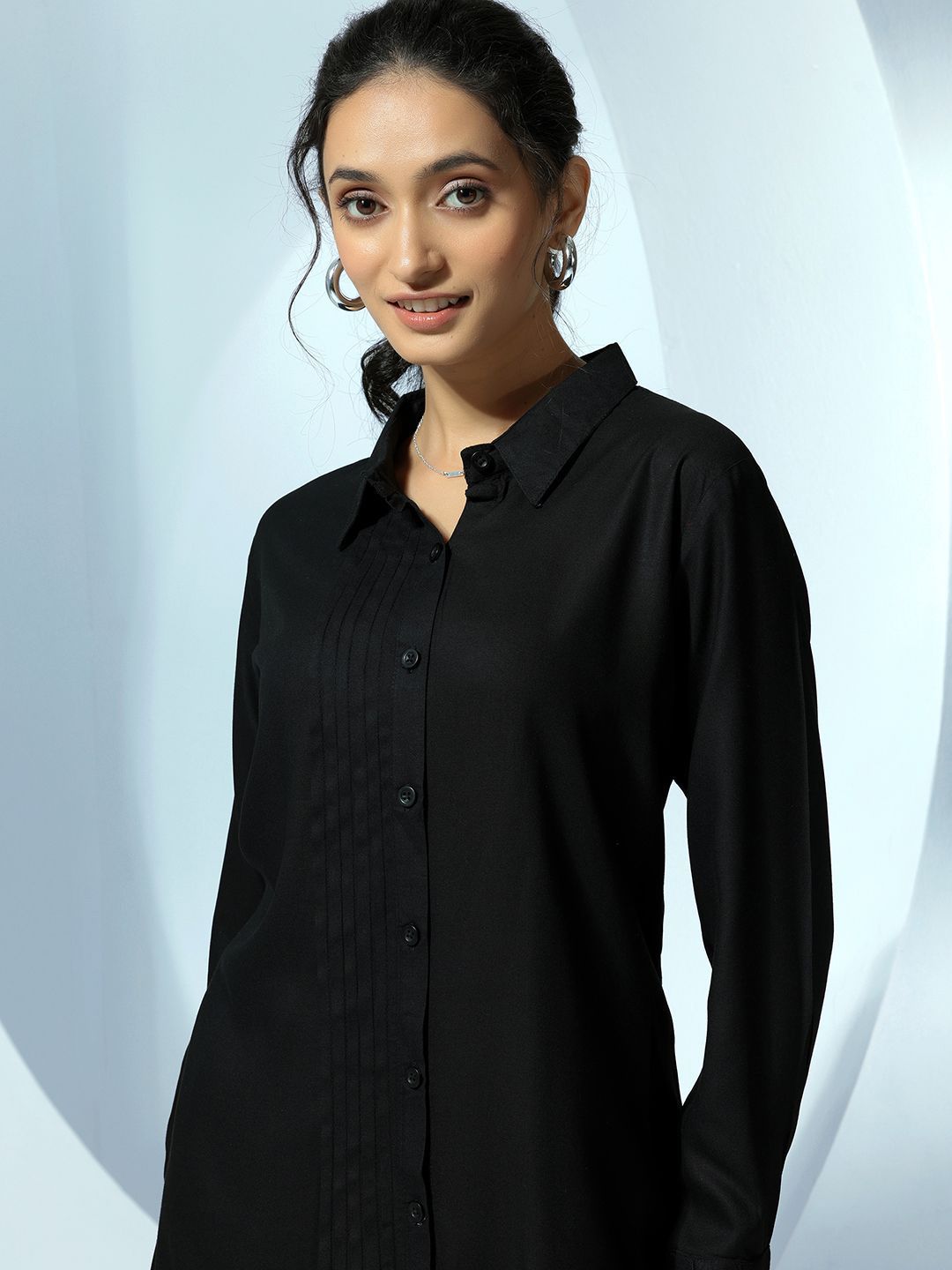 Libas Women Shirt Collar Long Sleeves Tunic