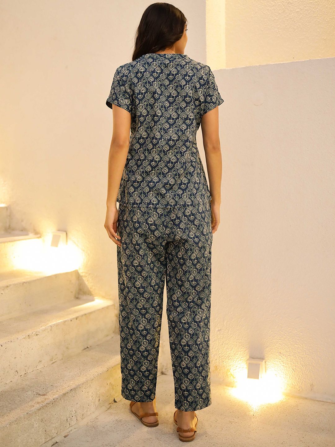 SANSKRUTIHOMES Women Printed Pure Cotton Night suit