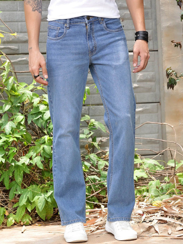 Thomas Scott Men Smart Bootcut Light Fade Jeans Regingable
