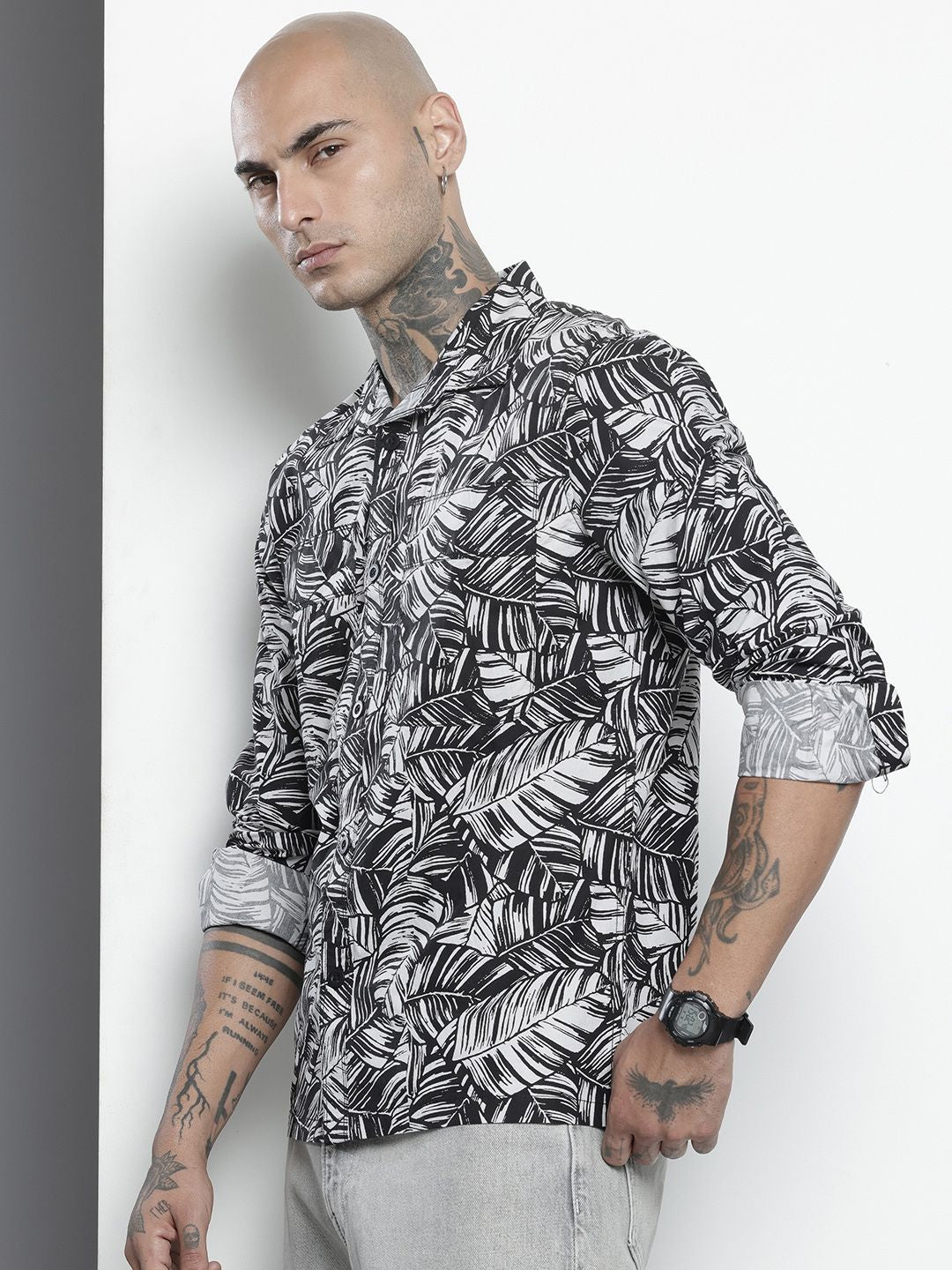 The Indian Garage Co Pure Cotton Tropical Printed Casual Shirt