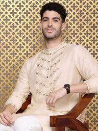 House of Pataudi Men Jashn Ethnic Motifs Yoke Design Zari work Kurta With Trousers